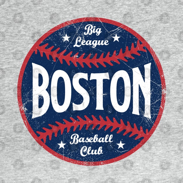 Boston Retro Big League Baseball - White by KFig21